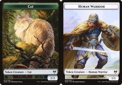 Cat (014) // Human Warrior (003) Double-Sided Token - Foil