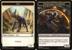 Cat (016) // Sunscourge Champion (009) Double-Sided Token
