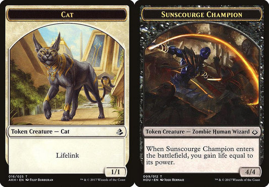 Cat (016) // Sunscourge Champion (009) Double-Sided Token