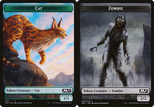 Cat (020) // Zombie (007) Double-Sided Token - Foil