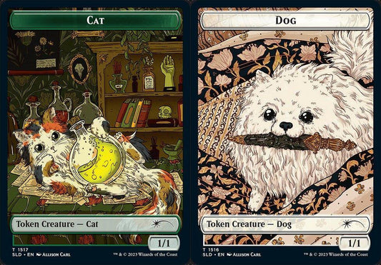 Cat (1517) // Dog (1516) Double-Sided Token - Foil