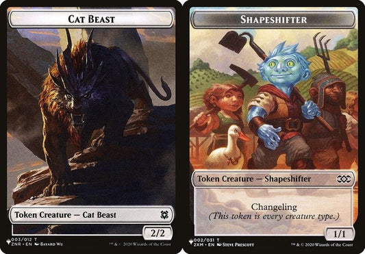 Cat Beast (003) // Shapeshifter (002) Double-Sided Token (PLST)