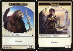 Cat Soldier (002) // Warrior (017) Double-Sided Token (PLST)