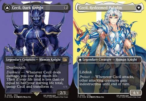 Cecil, Dark Knight // Cecil, Redeemed Paladin (0525) (Borderless) - Surge Foil