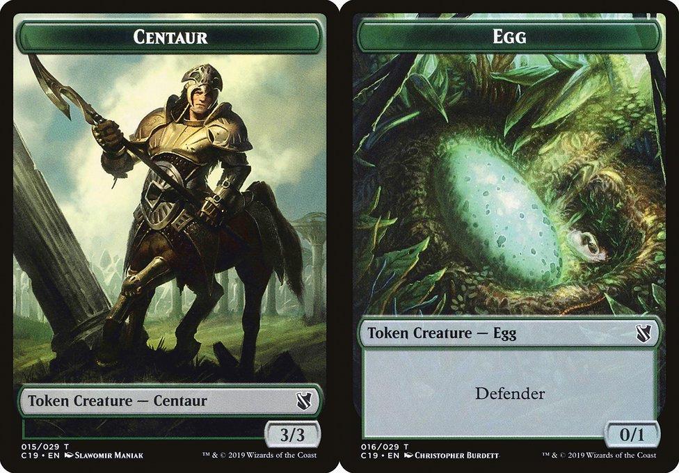 Centaur (015) // Egg (016) Double-Sided Token