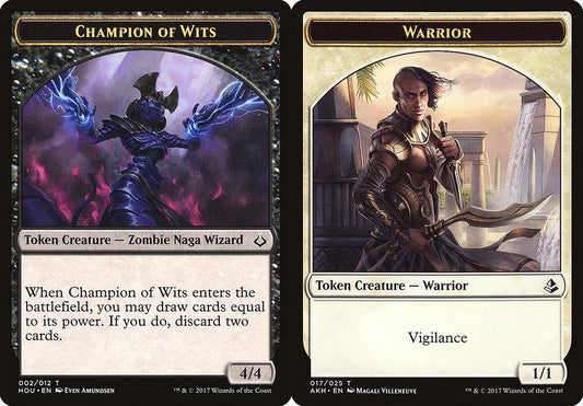 Champion of Wits (002) // Warrior (017) Double-Sided Token