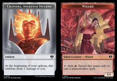 Chandra, Awakened Inferno Emblem (0078) // Wizard (0071) Double-Sided Token