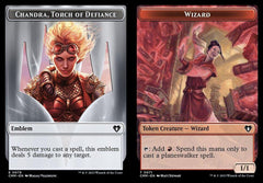 Chandra, Torch of Defiance Emblem (0079) // Wizard (0071) Double-Sided Token