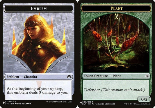 Chandra, Roaring Flame Emblem (014) // Plant (006) Double-Sided Token (PLST)