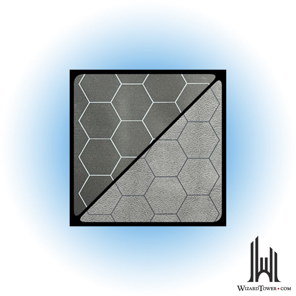 Gaming Mat - 1" Hex Reversible Black / Grey Mega Mat 34.5" x 48"