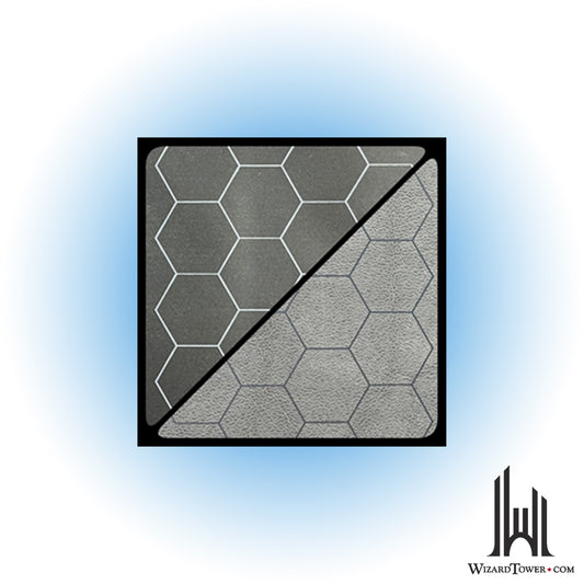 Gaming Mat - 1" Hex Reversible Black / Grey Mega Mat 34.5" x 48"