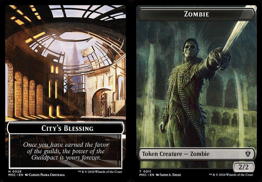 City's Blessing (0028) // Zombie (0011) Double-Sided Token