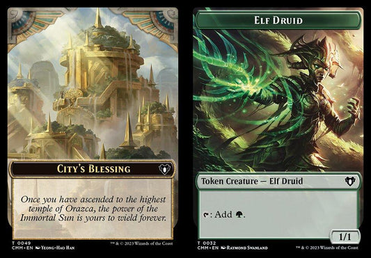City's Blessing (0049) // Elf Druid (0032) Double-Sided Token