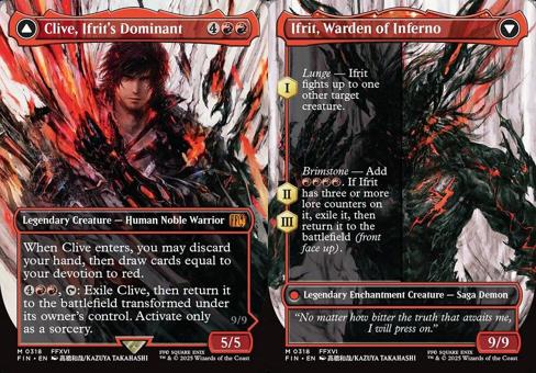 Clive, Ifrit's Dominant // Ifrit, Warden of Inferno (0318) (Borderless) - Foil