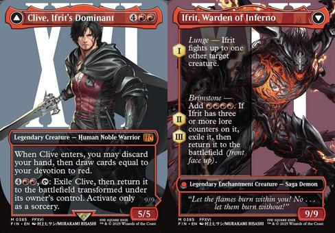 Clive, Ifrit's Dominant // Ifrit, Warden of Inferno (0385) (Borderless) - Foil