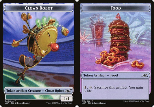 Clown Robot (002) // Food (011) Double-Sided Token - Foil
