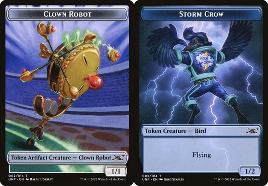 Clown Robot (002) // Storm Crow (005) Double-Sided Token - Foil