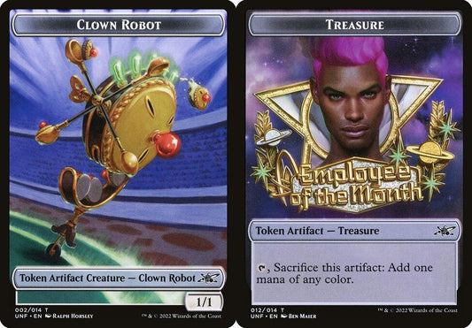 Clown Robot (002) // Treasure (012) Double-Sided Token - Foil
