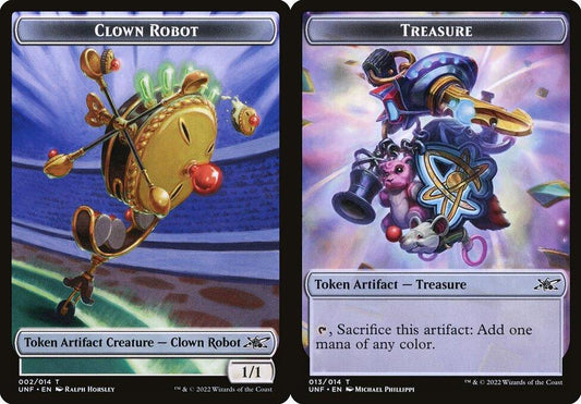 Clown Robot (002) // Treasure (013) Double-Sided Token - Foil