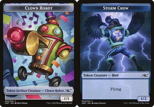 Clown Robot (003) // Storm Crow (005) Double-Sided Token - Foil