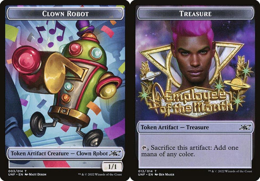 Clown Robot (003) // Treasure (012) Double-Sided Token - Foil