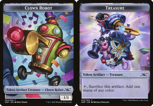 Clown Robot (003) // Treasure (013) Double-Sided Token - Foil