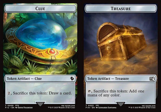 Clue (0009) // Treasure (0023) Double-Sided Token