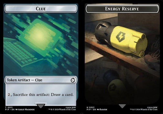 Clue (0011) // Energy Reserve (0021) Double-Sided Token - Foil