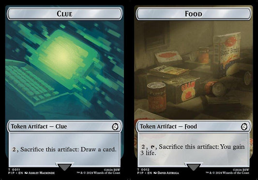 Clue (0011) // Food (0012) Double-Sided Token - Foil