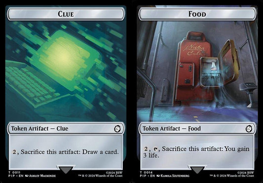 Clue (0011) // Food (0014) Double-Sided Token - Foil