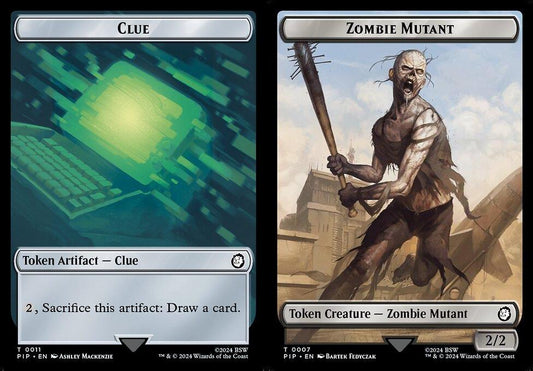 Clue (0011) // Zombie Mutant (0007) Double-Sided Token