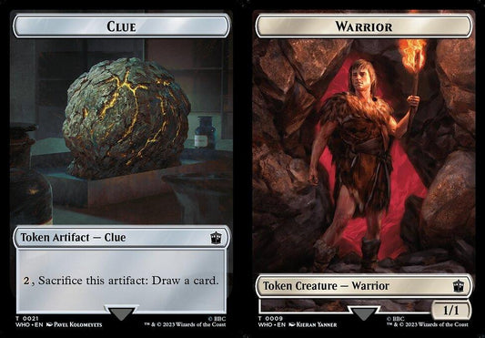 Clue (0021) // Warrior (0009) Double-Sided Token - Foil