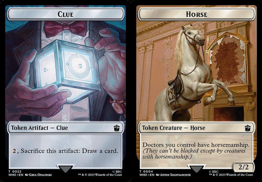 Clue (0022) // Horse (0004) Double-Sided Token - Foil