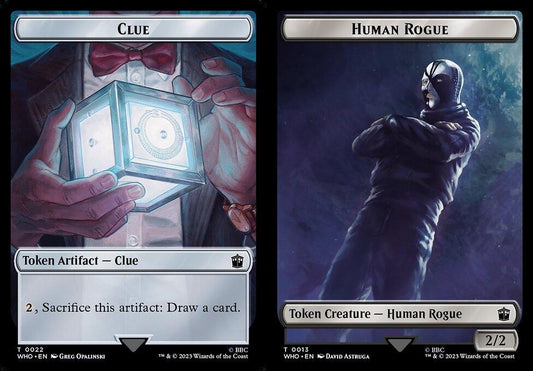 Clue (0022) // Human Rogue (0013) Double-Sided Token - Foil