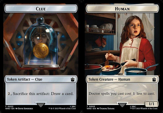 Clue (0023) // Human (0005) Double-Sided Token - Foil