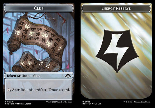 Clue (0030) // Energy Reserve (0036) Double-Sided Token