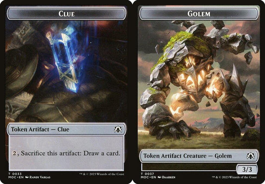 Clue (0033) // Golem (0037) Double-Sided Token