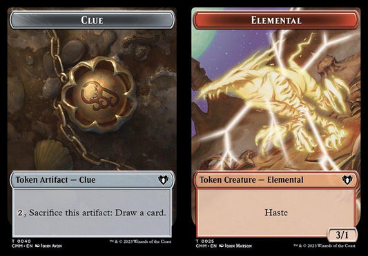 Clue (0040) // Elemental (0025) Double-Sided Token
