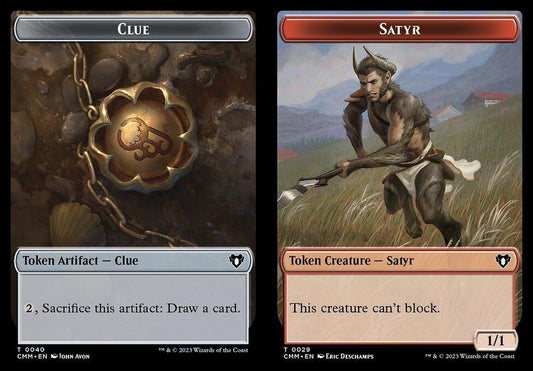 Clue (0040) // Satyr (0029) Double-Sided Token