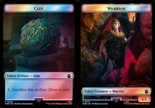 Clue (0053) // Warrior (0041) Double-Sided Token - Surge Foil