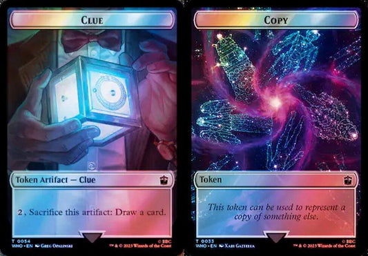 Clue (0054) // Copy (0033) Double-Sided Token - Surge Foil