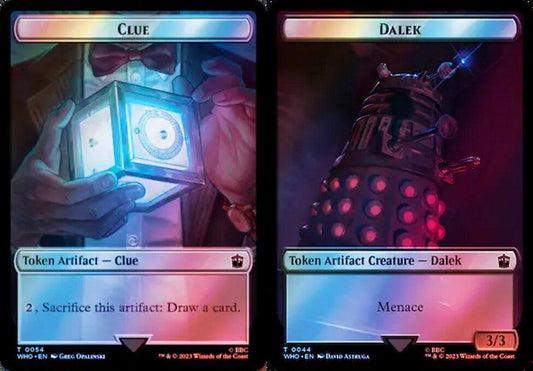 Clue (0054) // Dalek (0044) Double-Sided Token - Surge Foil