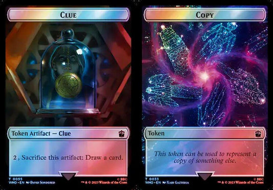 Clue (0055) // Copy (0033) Double-Sided Token - Surge Foil