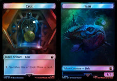 Clue (0055) // Fish (0042) Double-Sided Token - Surge Foil