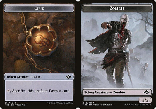 Clue (014) // Zombie (006) Double-Sided Token - Foil
