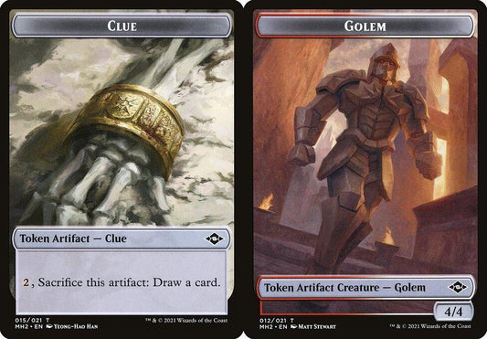 Clue (015) // Golem (012) Double-Sided Token - Foil