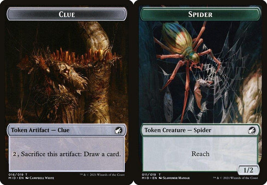 Clue (016) // Spider (011) Double-Sided Token - Foil