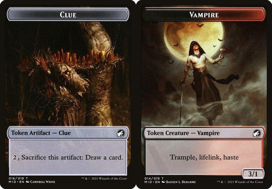 Clue (016) // Vampire (014) Double-Sided Token - Foil