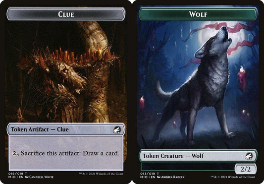 Clue (016) // Wolf (013) Double-sided Token