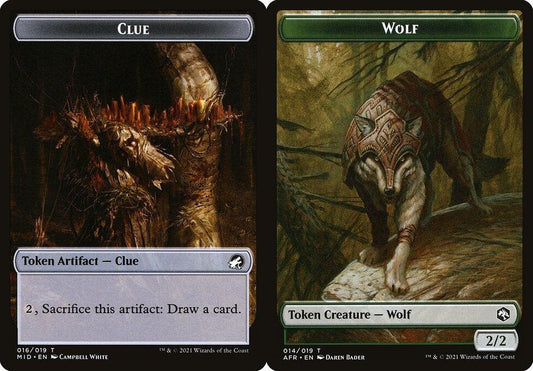 Clue (016) // Wolf (014) Double-Sided Token